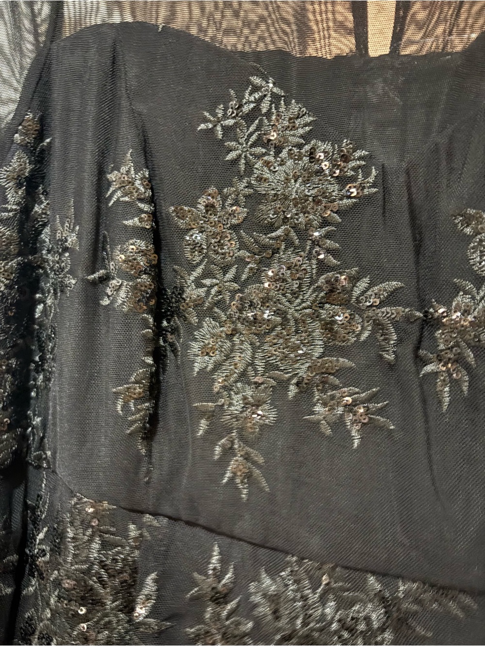 torrid Black Sequin Floral Mesh Bodice - Picture 2 of 9